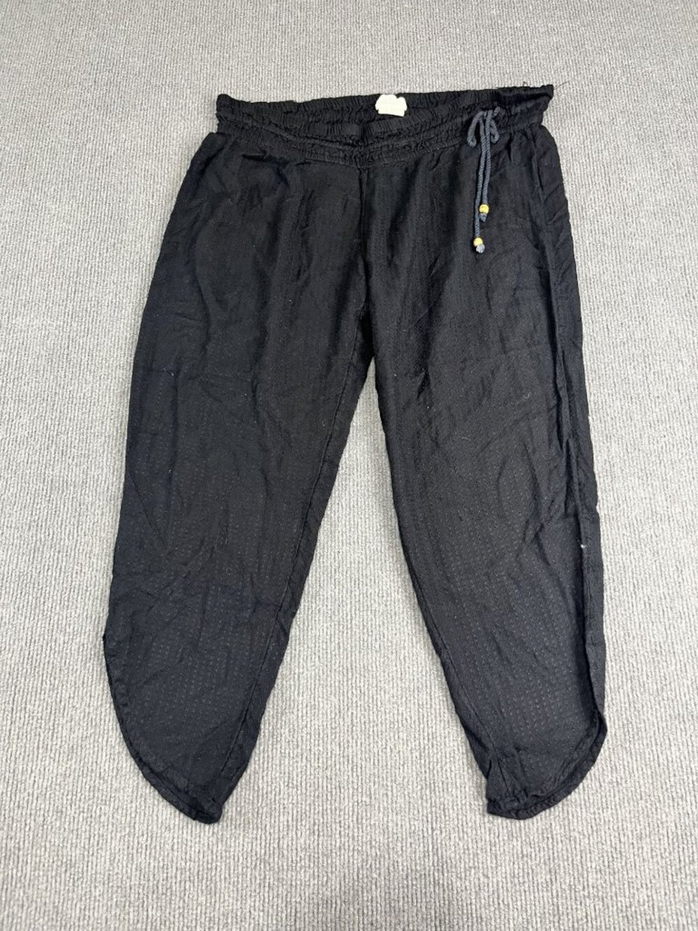 O'Neill Womens Blue Drawstring Beaded Tie Elastic Waist Pants L